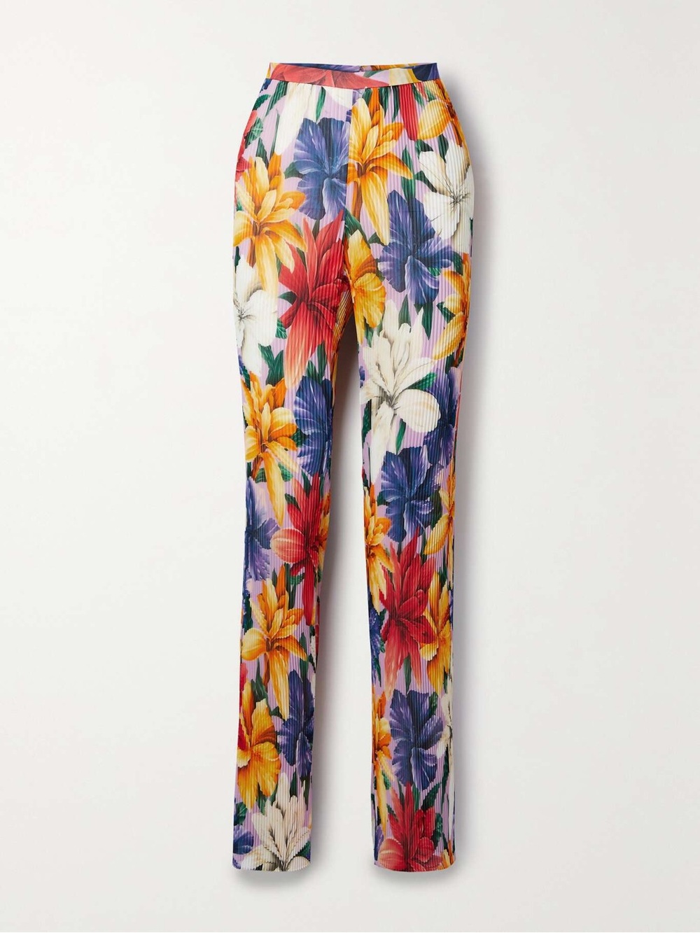 ETRO Floral-print plissé-chiffon straight-leg pants Size 48 - Picture 2 of 10